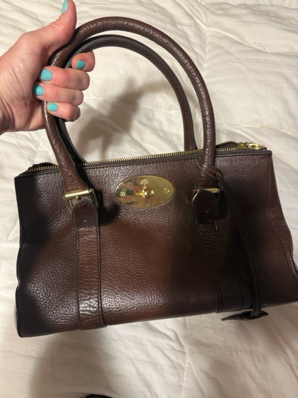 Mulberry Classic Brown Leather Satchel Handbag vintage